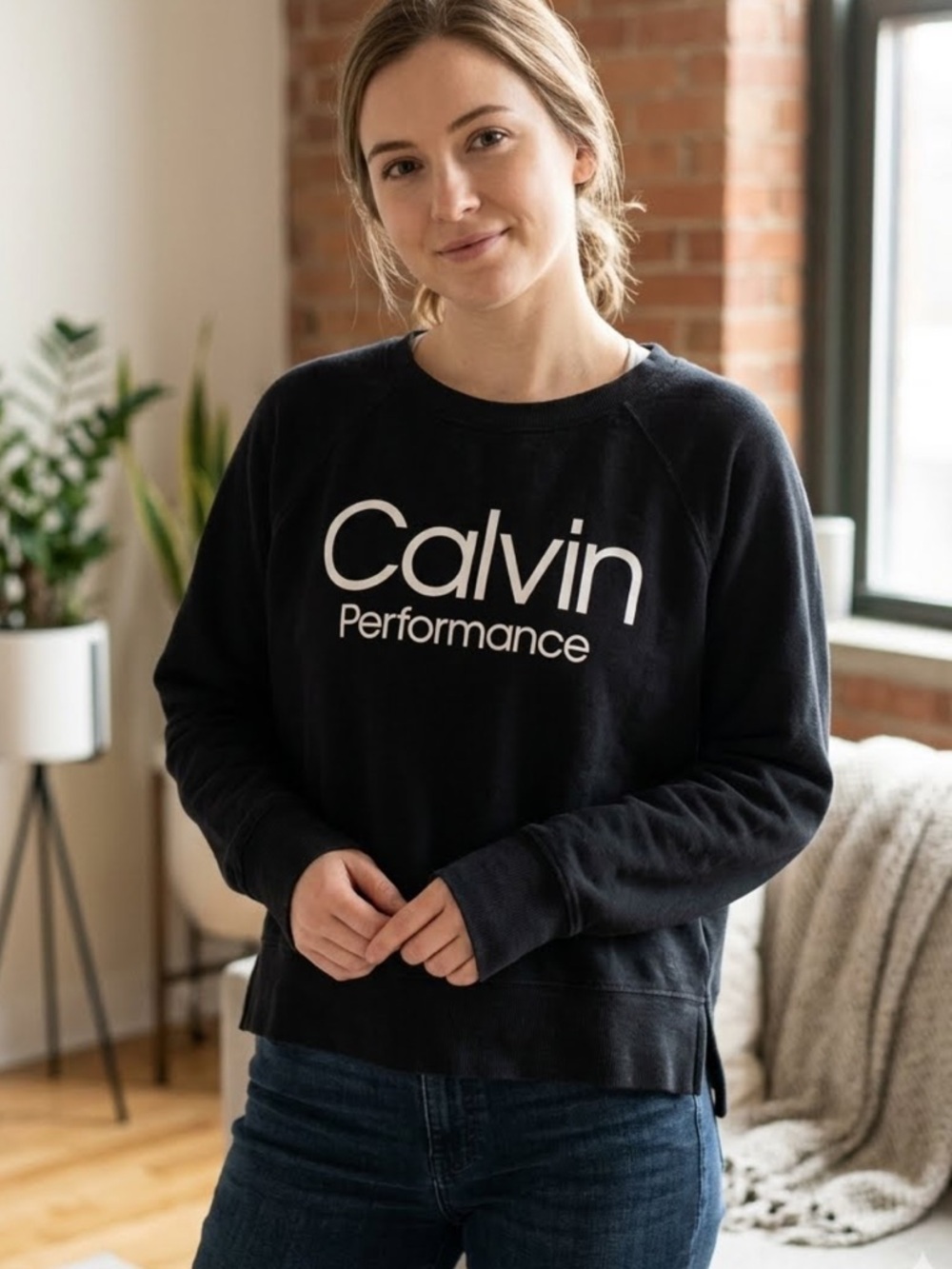 Calvin Klein Black Sweatshirt with White Logo